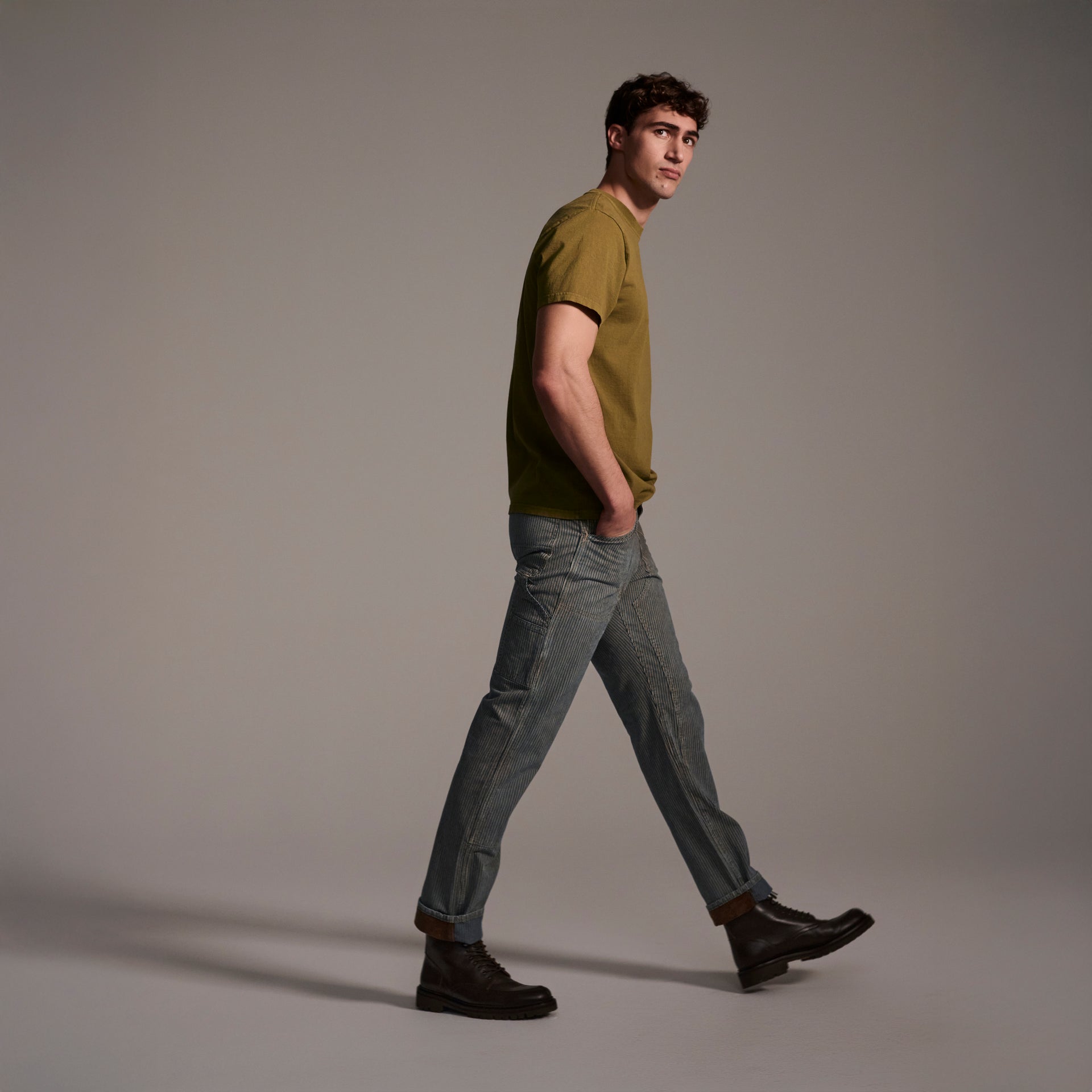The Sid Pant in Indigo Stripe