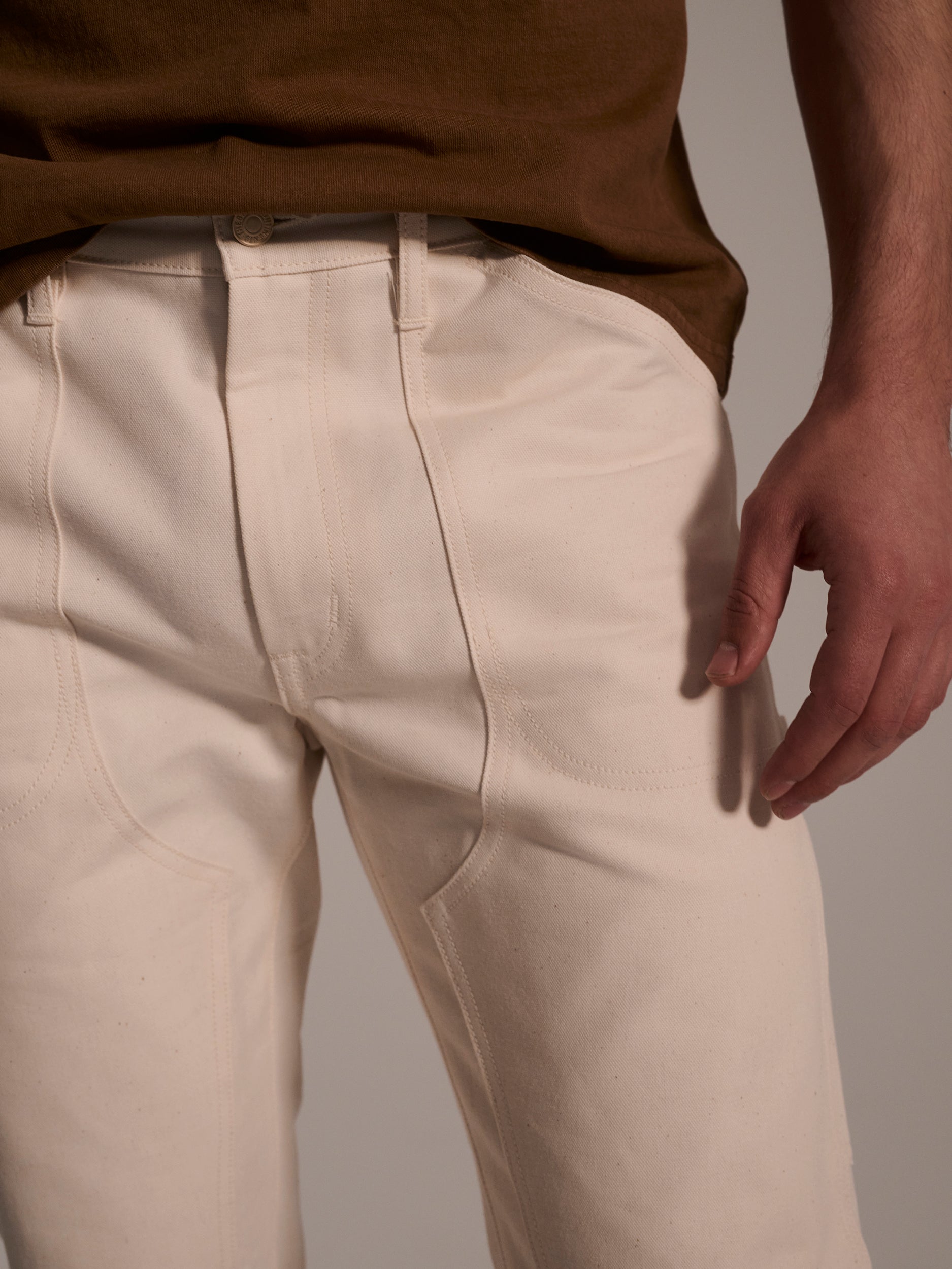 The Sid Pant in Chalk Raw